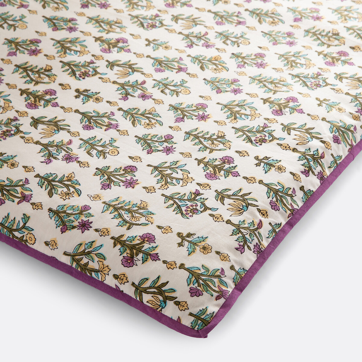 Matelas d'assise en coton imprimé block-print, SHANDIRA ecru/kaki, LA REDOUTE INTERIEURS