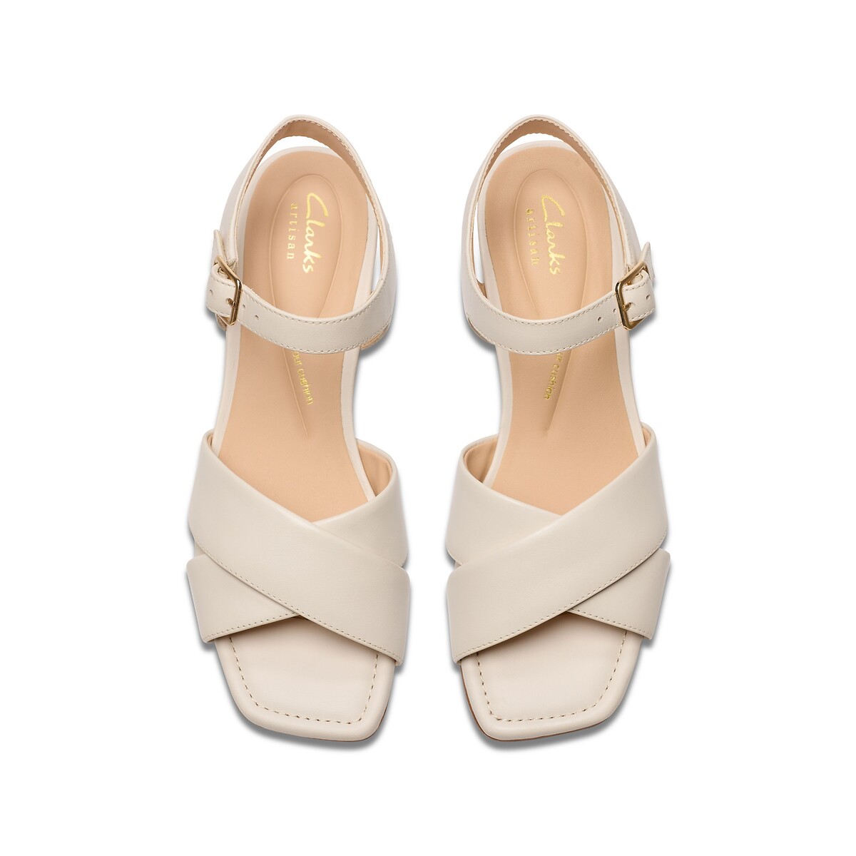 Serina35 Cross Leather Sandals cream, CLARKS