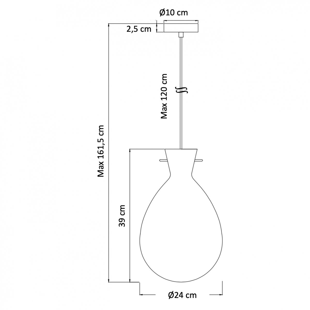Suspension goutte verre clair - GABRIELA transparent et doré, KOSILUM