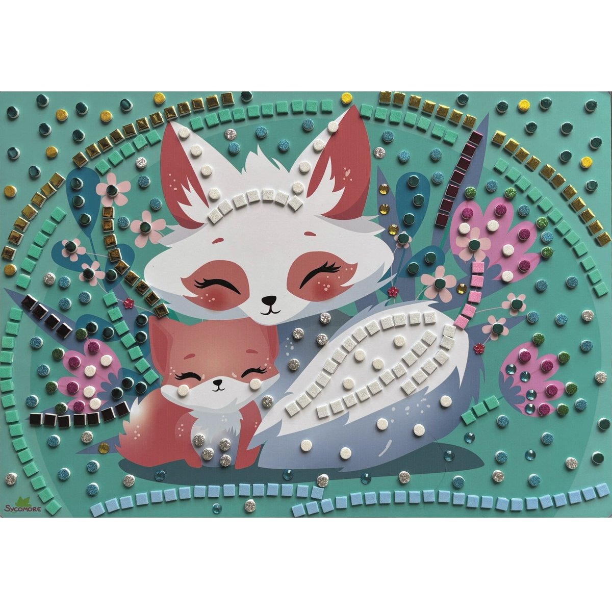 5 Maxi mosaïques Animaux mignons rose, SYCOMORE