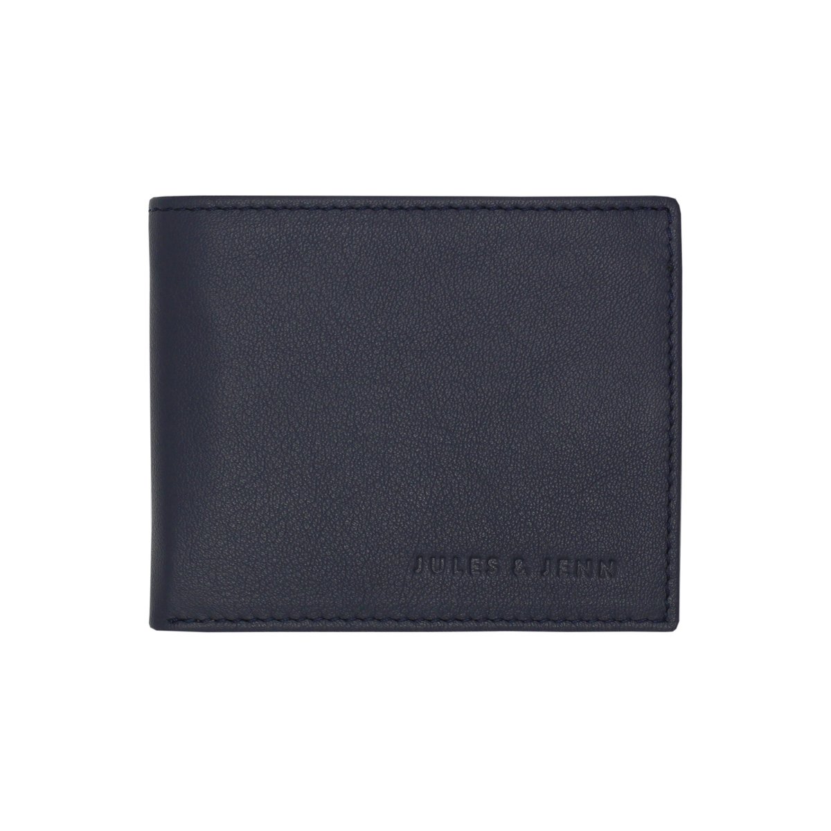Portefeuille essentiel cuir grainé bleu, JULES & JENN