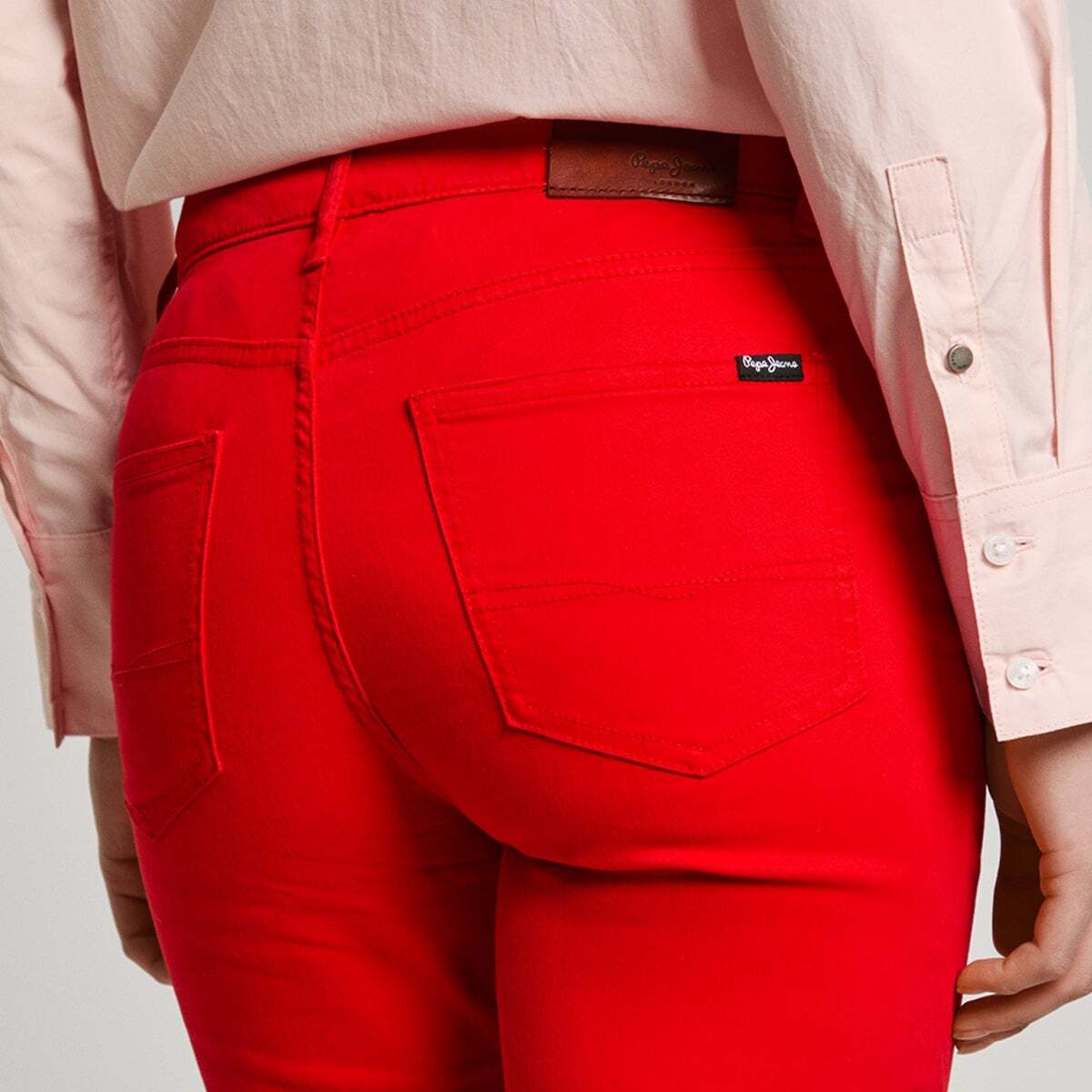 Pantalon Coupe Skinny 5 Poches rouge, PEPE JEANS