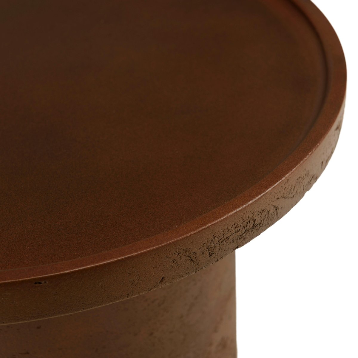Table d'appoint ronde en béton marron D36cm CALVI marron, PIER IMPORT