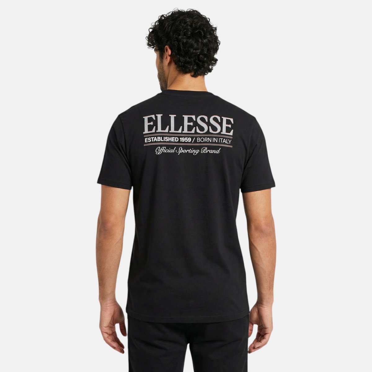 T-shirt manches courtes, col rond ICÔNE noir, ELLESSE