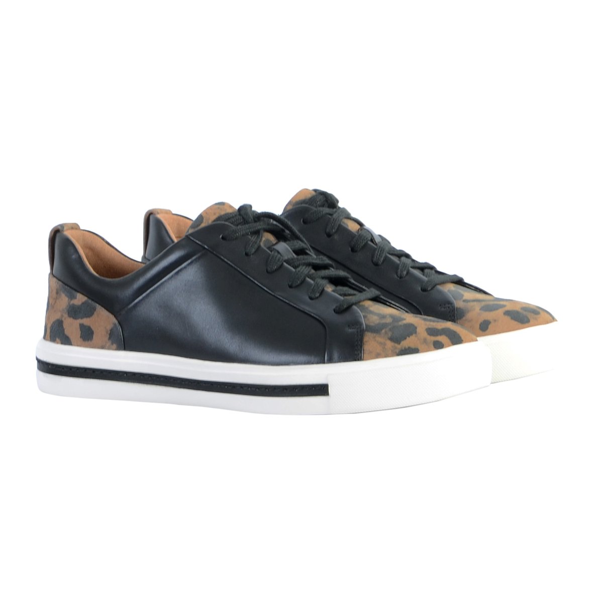 Baskets En Cuir Un Maui Lace noir combi, CLARKS