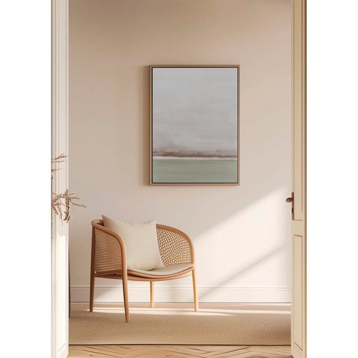Toile avec cadre en bois, 50 x 70 cm bleu, AUTRE TON