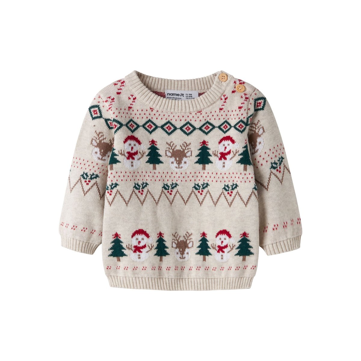 Pull En Maille blanc - peyote melange1, NAME IT