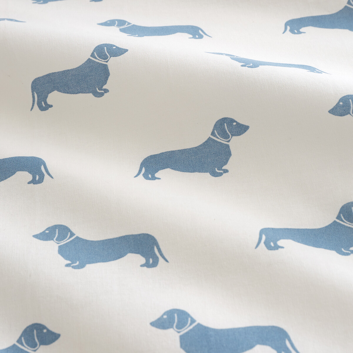 Peggy Dachshund Cotton Reversible Duvet Cover Set blue print, EMILY BOND