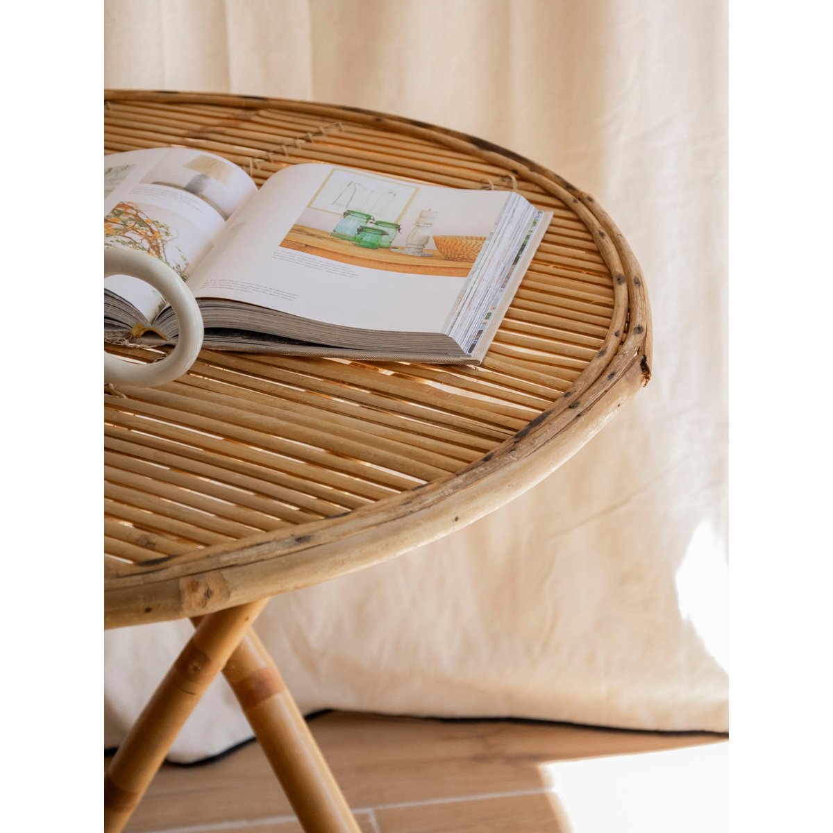 Table à manger en bambou pliable Romy N°1417 - Bon état bois clair, DEBONGOUT
