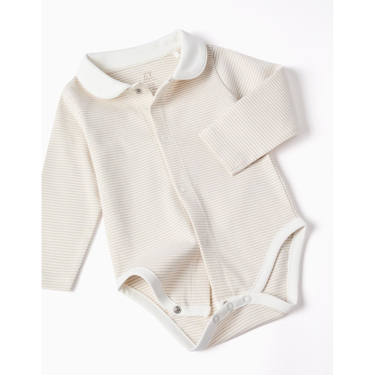 Lot de 2 bodies à manches longues en coton blanc, ZIPPY