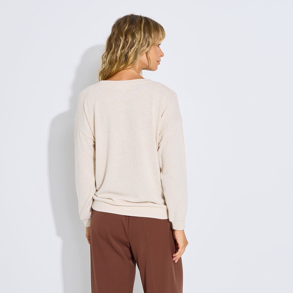 T-shirt motifs cœurs beige, GRAIN DE MALICE
