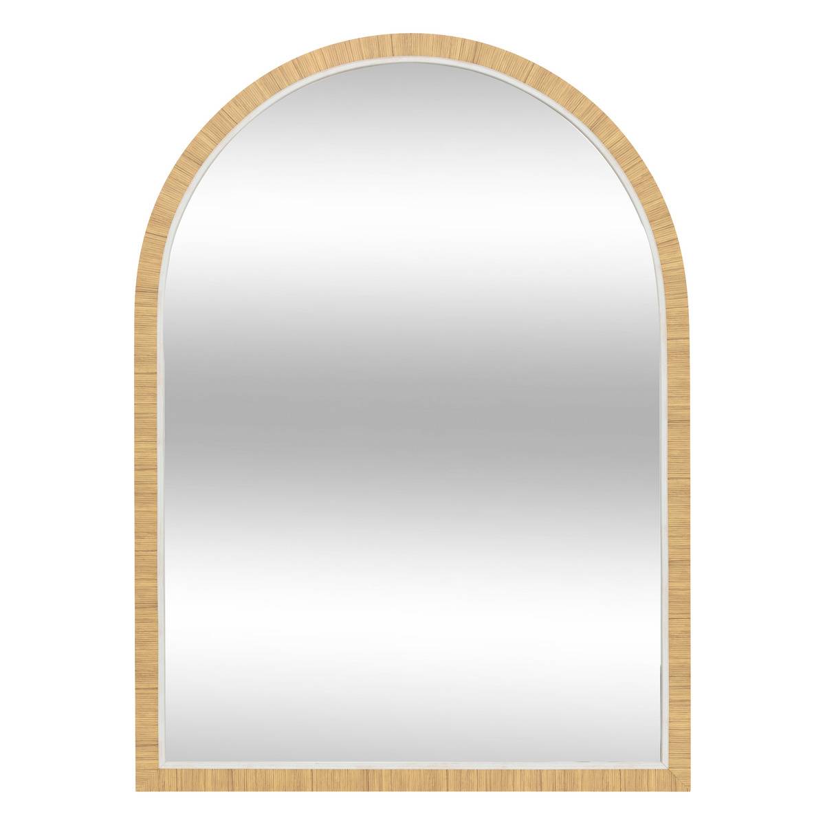 Miroir mural arche effet bois THEA beige, ATMOSPHERA