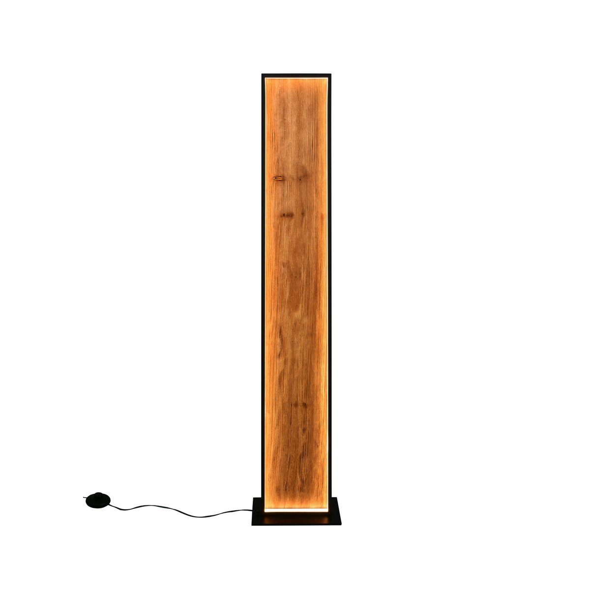 Lampadaire design en bois scandinave, KALEA marron, TRIO