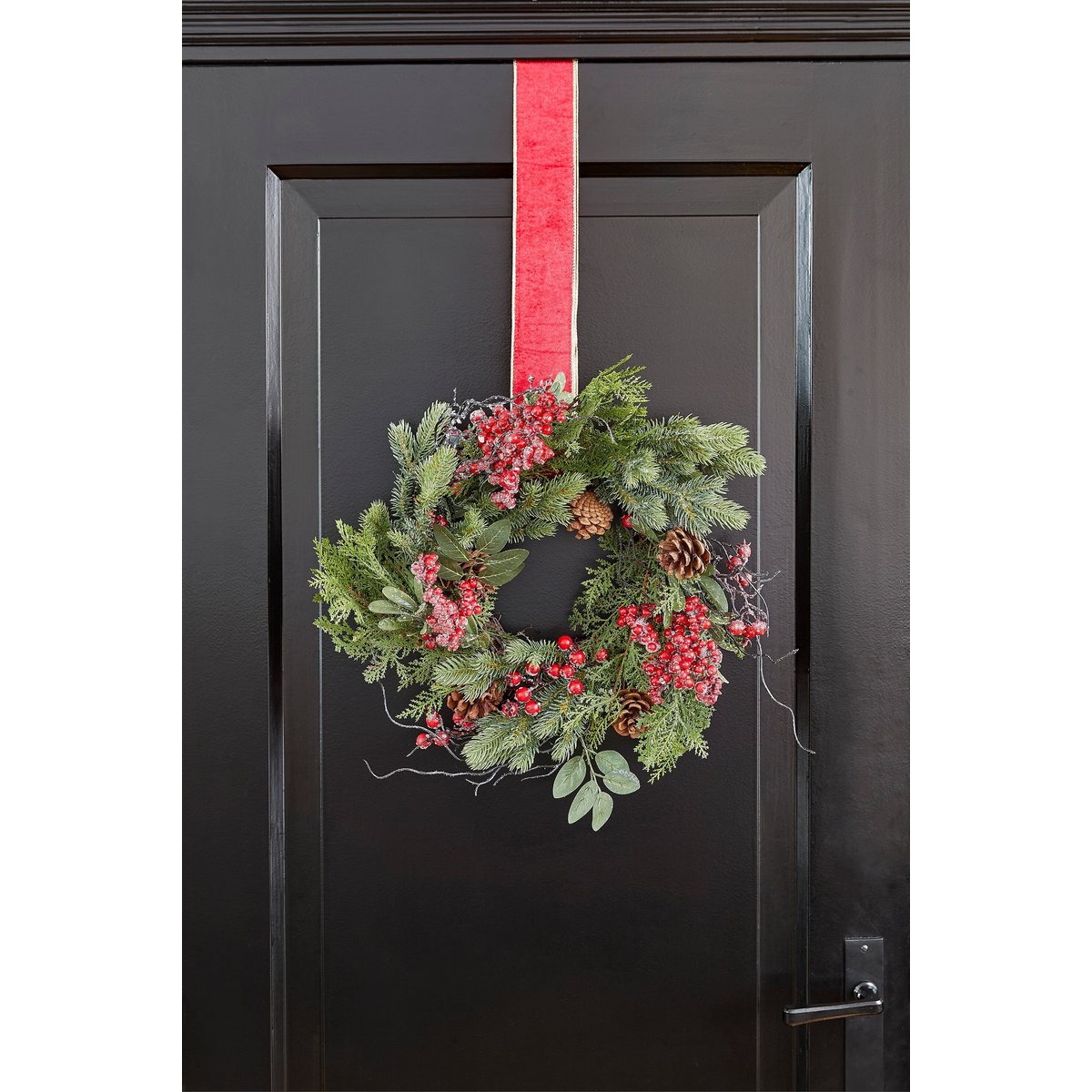 Couronne de Noël Ø50 cm RANDELL rouge, MICA DECORATIONS