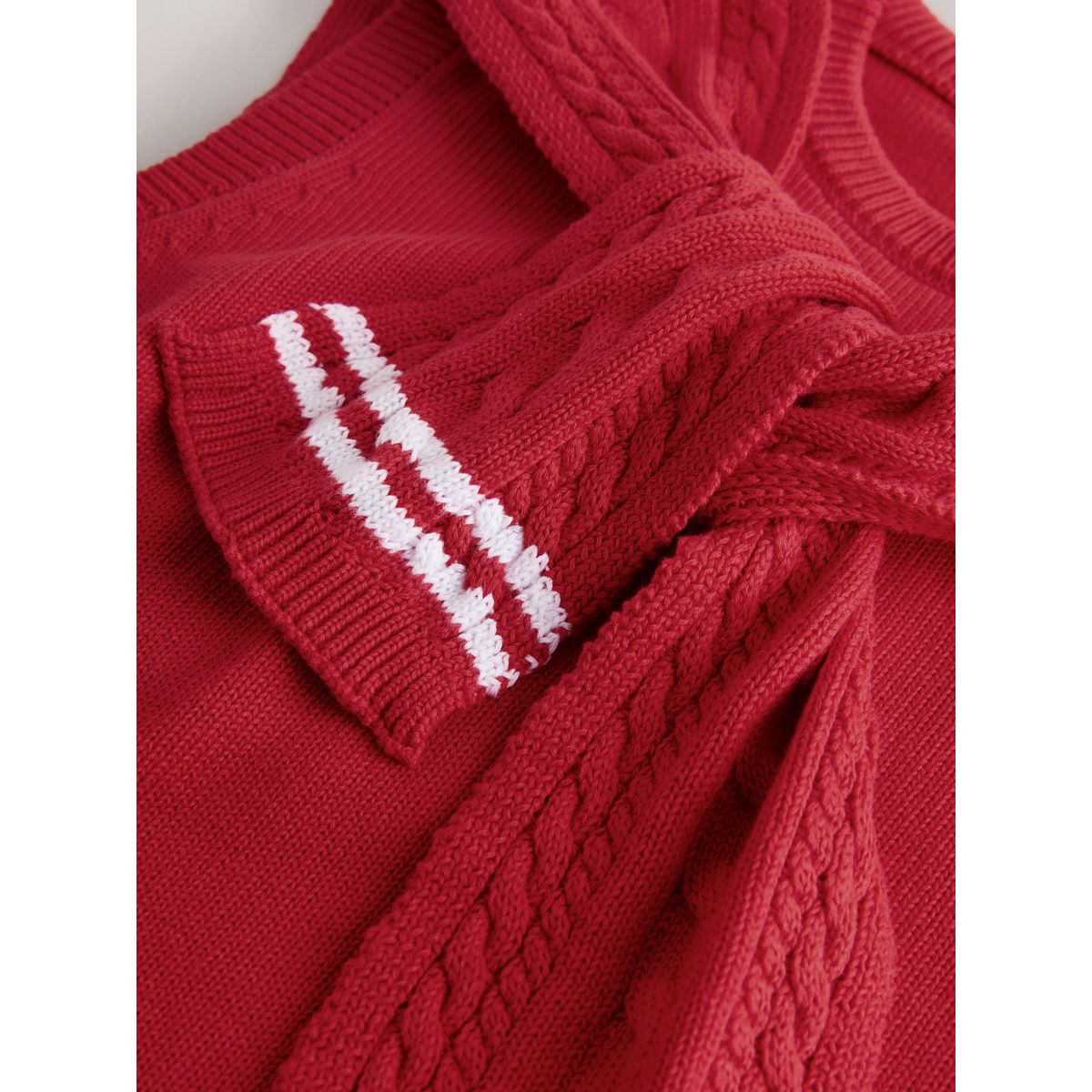 Pull sans manches effet foulard rouge, NEXT