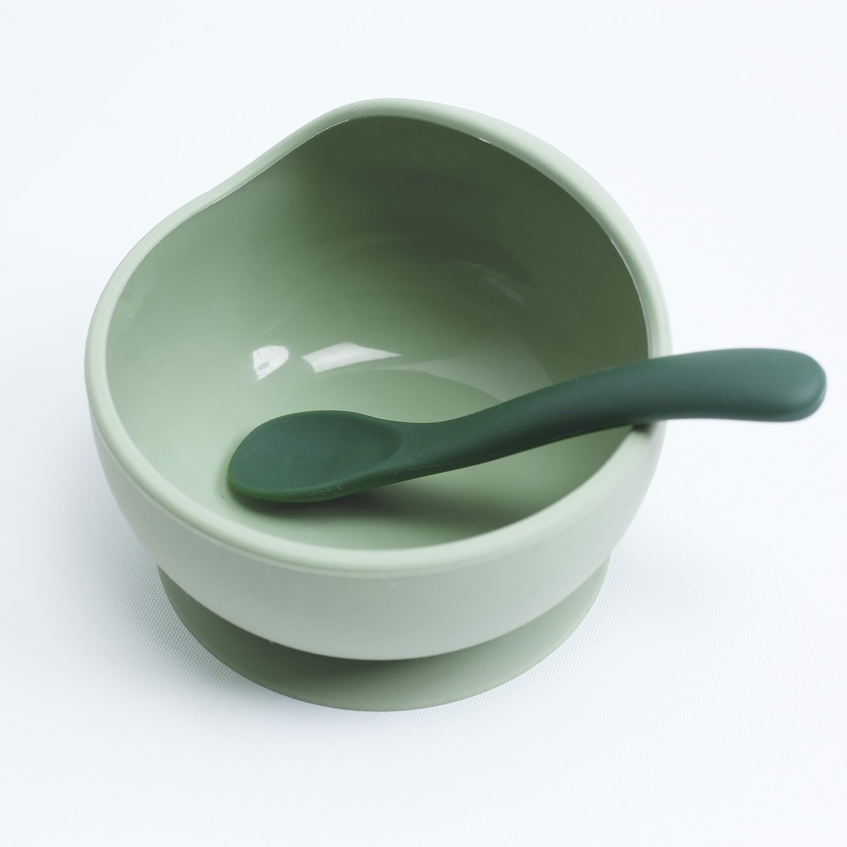 Kit repas silicone bébé - 2 pièces verde, TROIS KILOS SEPT