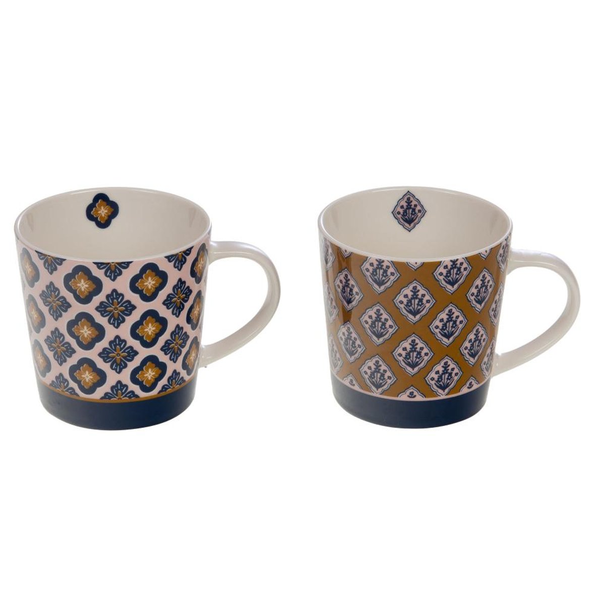 Coffret de 2 mugs Laure 45 cl blanc, AMADEUS