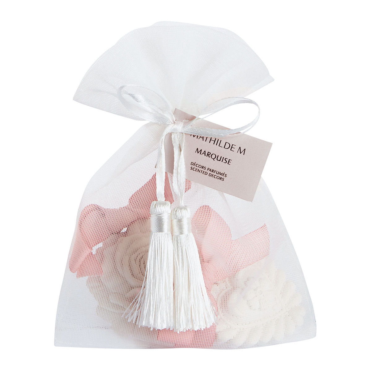 Pochon de 3 décors parfumés - MARQUISE blanc, MATHILDE M