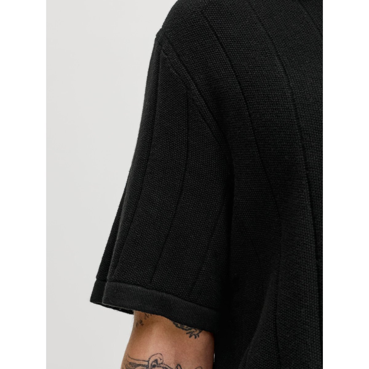 Polo Tricoté black 1, JACK & JONES