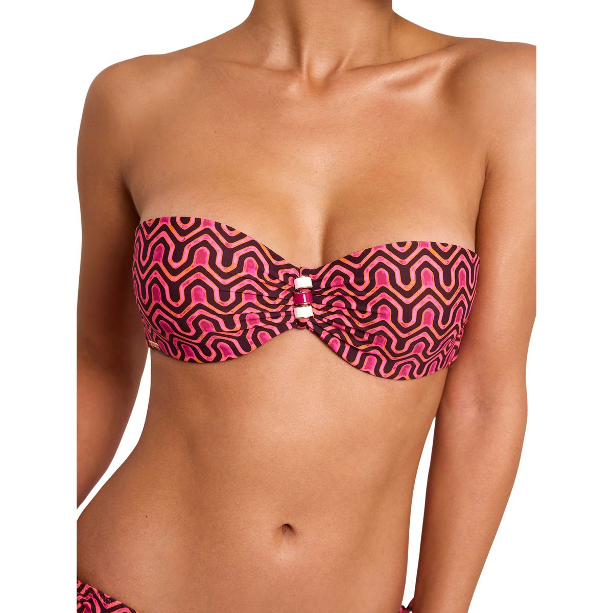 Haut maillot de bain bandeau KALEIDO fuchsia, SELMARK MARE