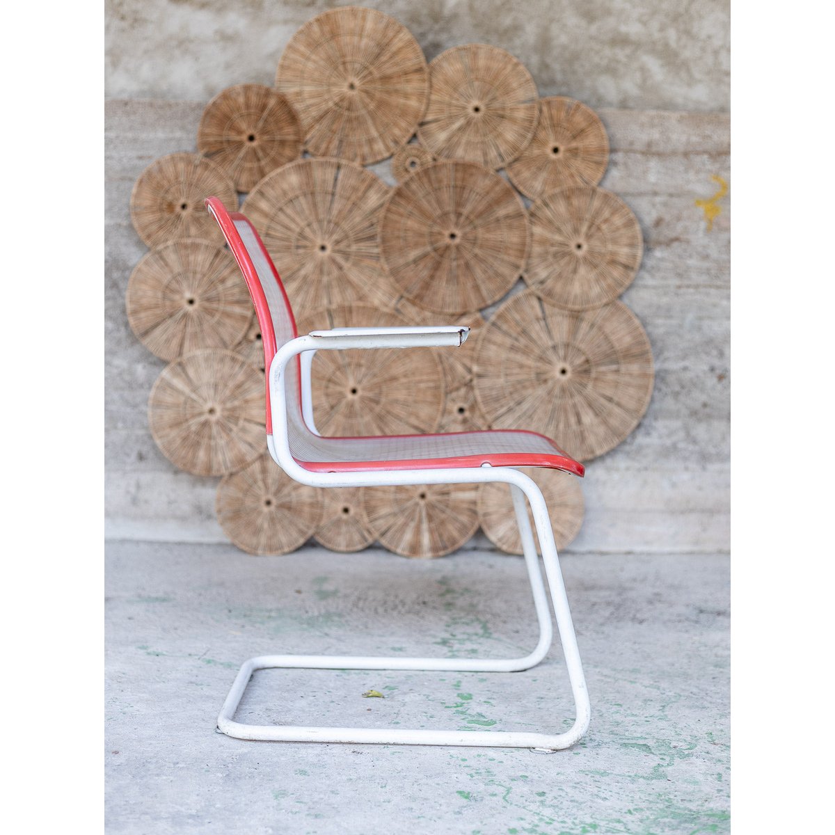 Trio de fauteuils d'extérieur Jakob N°1386 - Bon état blanc, DEBONGOUT