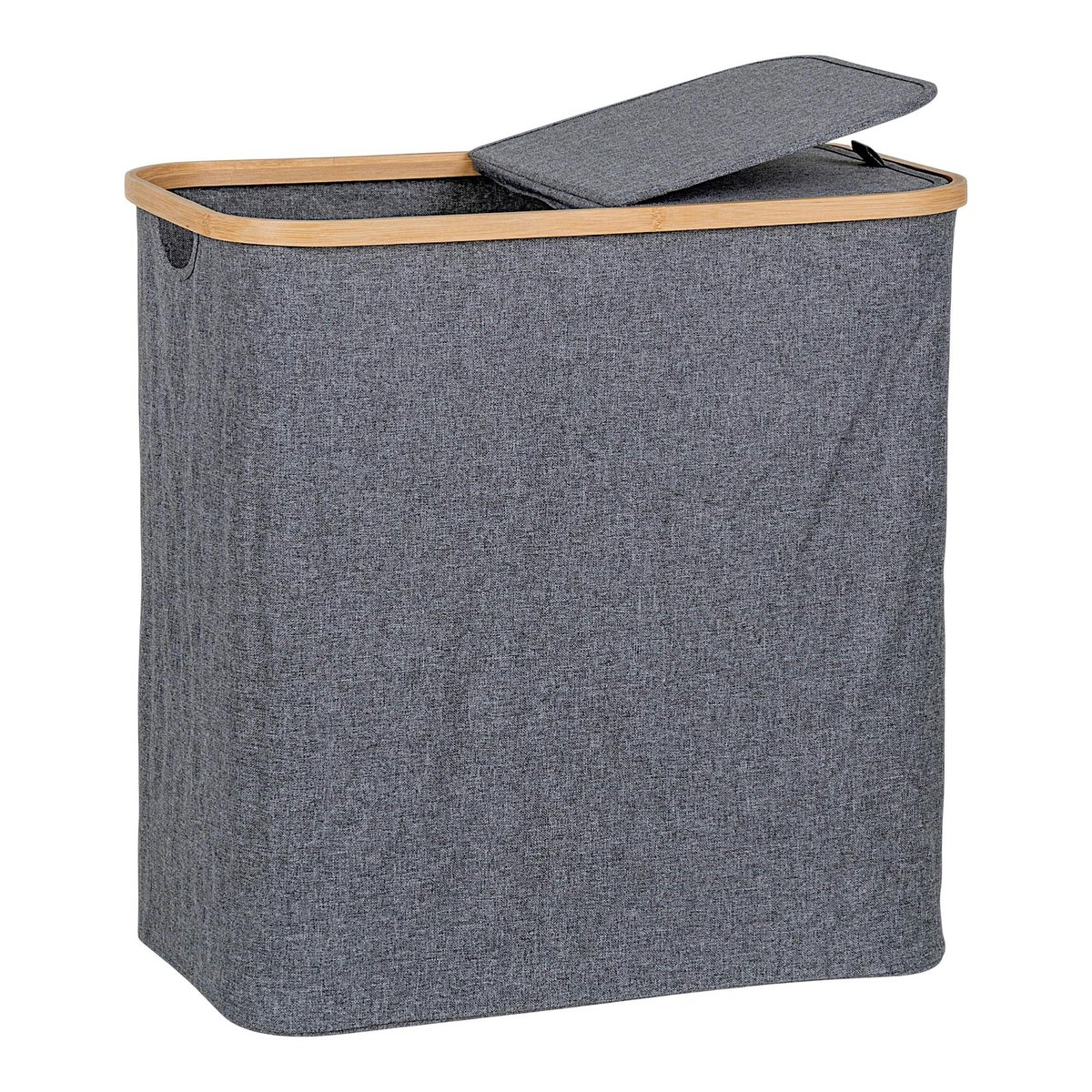 Panier à linge gris avec couvercle gris foncé, PIER IMPORT