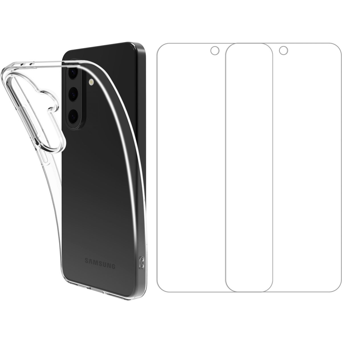 Pack Samsung A36 A56  coque + verre trempé couleur unique, ESSENTIEL B