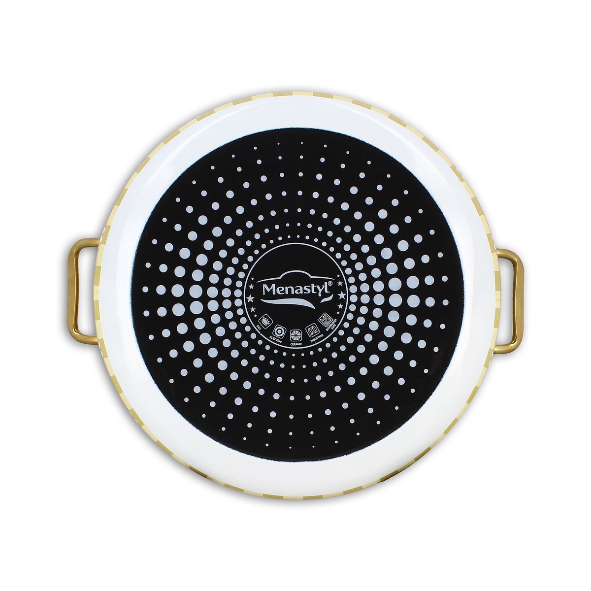 Marmite 24cm en acier émaillé, DAISY blanc-jaune, MENASTYL