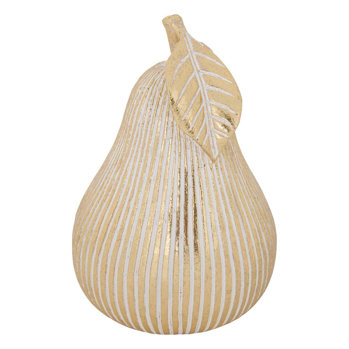 Pomme et poire déco Ingrid H.7,5cm doré modèle b, ATMOSPHERA
