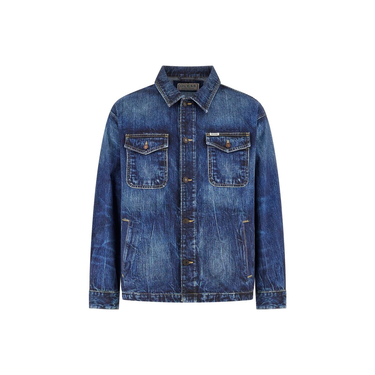 Veste Stretch Imprimé Denim bleu, GUESS