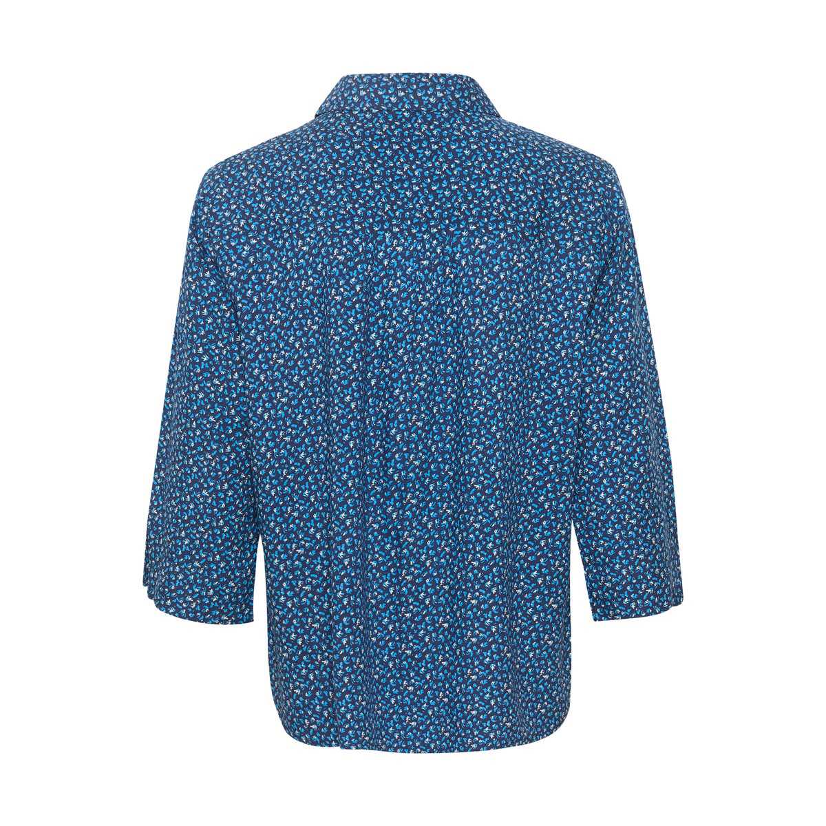 Long sleeved shirt bleu animalier animal skin blue, CREAM