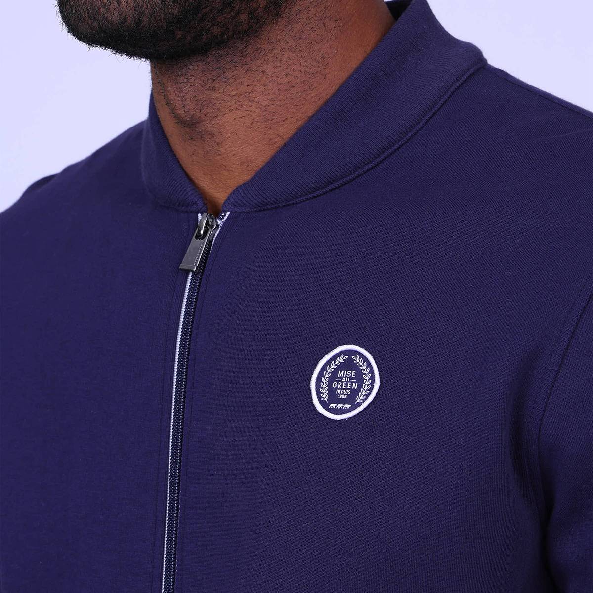 Cardigan molletonné Gaston bleu marine, MISE AU GREEN