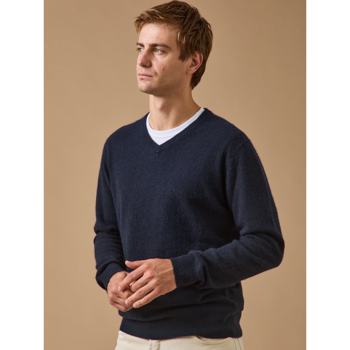Pull col V - Collection Cachemire marine, CYRILLUS