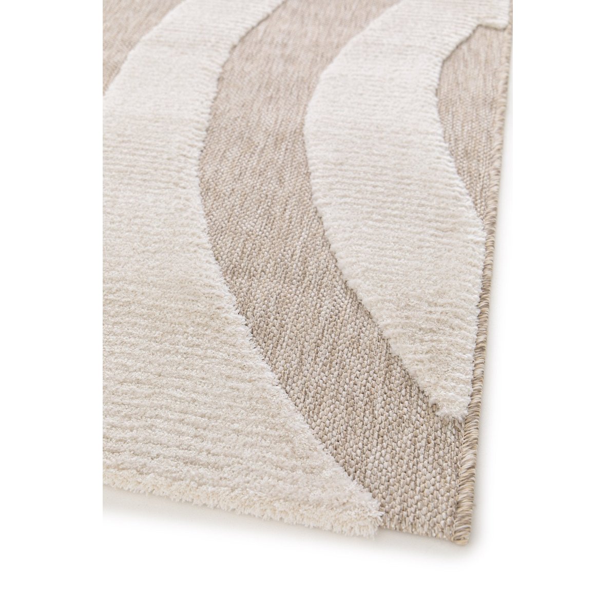 Tapis en relief style japandi ONDE beige sable, AFK LIVING
