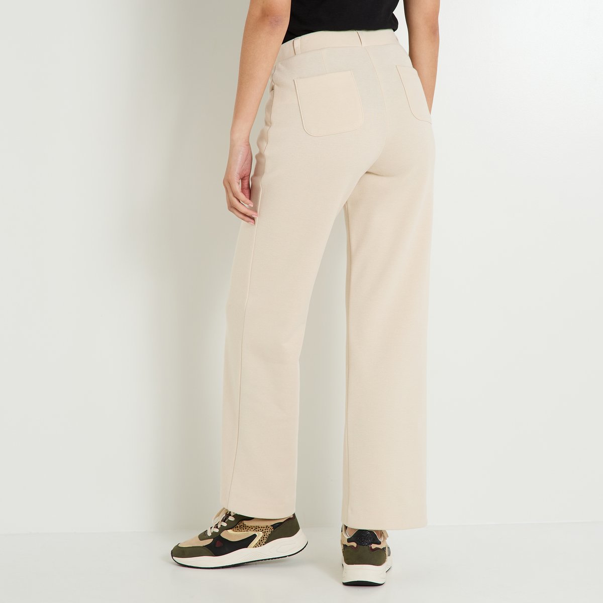 Pantalon en maille beige, GRAIN DE MALICE