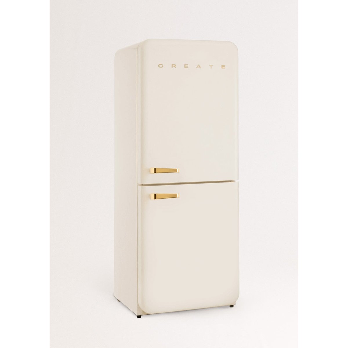 Réfrigérateur style rétro FRIDGE RETRO COMBI 401L blanc cassé/or, CREATE