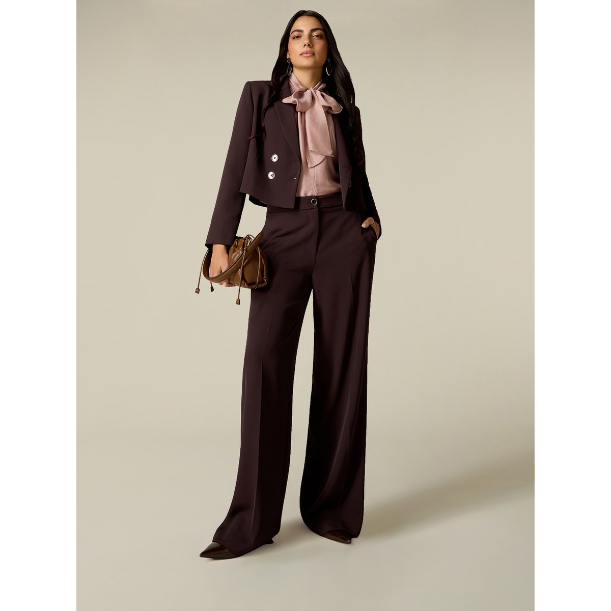 Pantalon palazzo marron, OLTRE