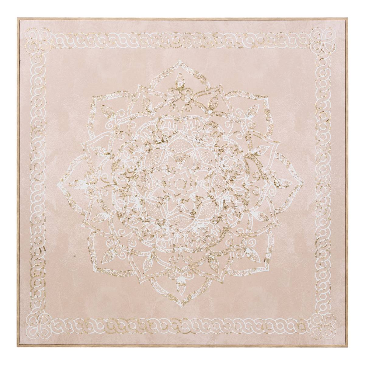 Toile avec motif mandala en relief ROSITA marron, ATMOSPHERA
