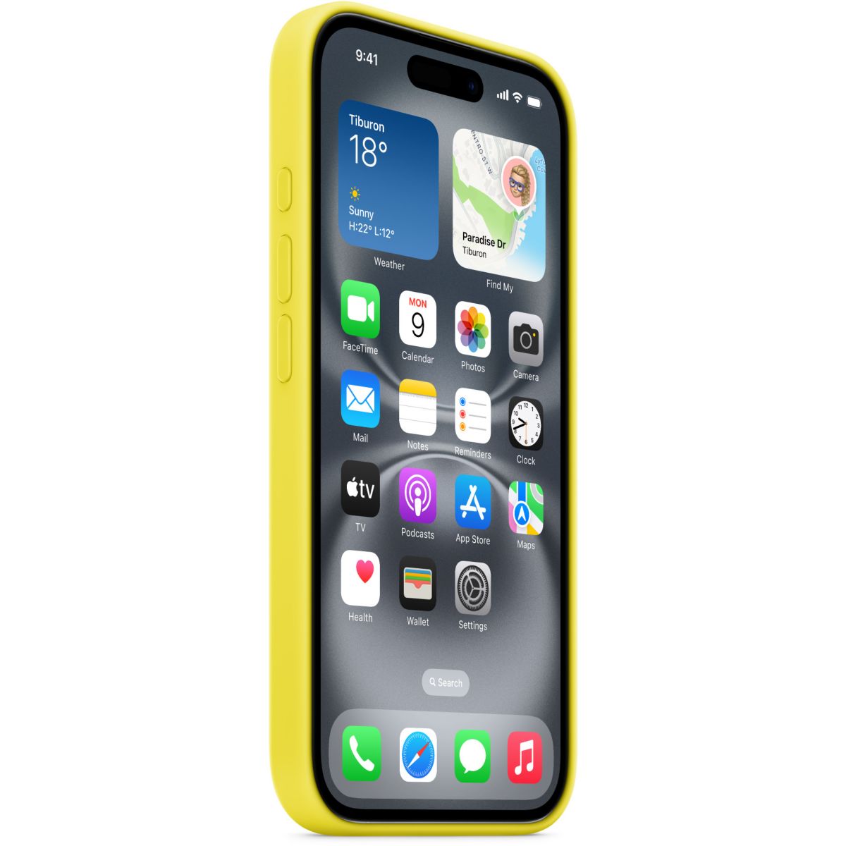 Coque iPhone 16 MagSafe Carambole Silicone couleur unique, APPLE