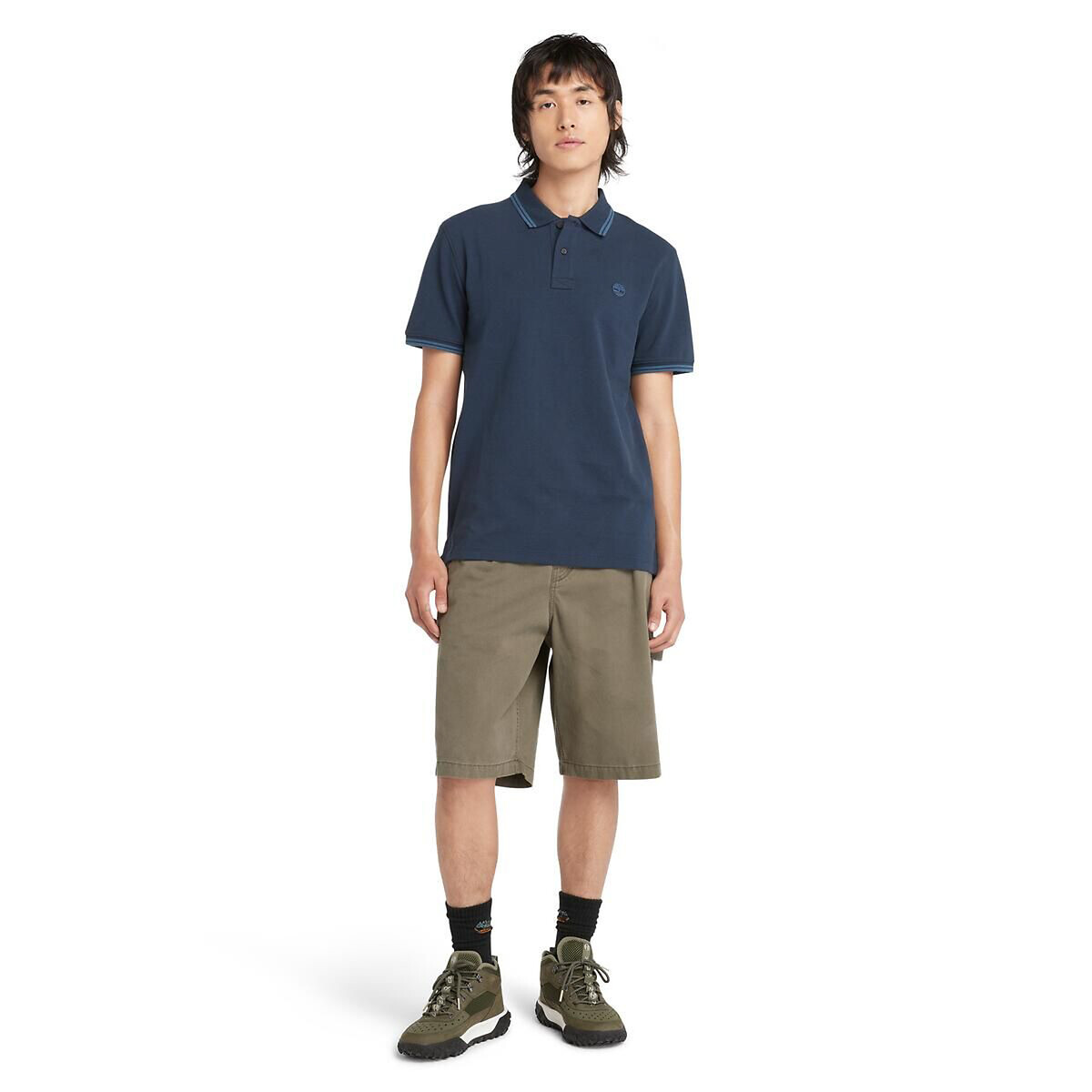 Polo maille piquée bleu marine, TIMBERLAND
