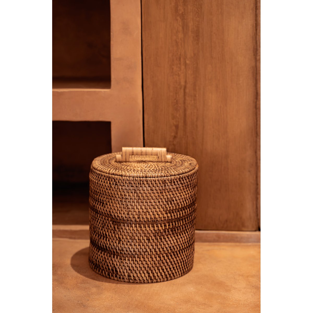 Poubelle de salle de bain en rotin RATTAN BIN brun naturel, BAZAR BIZAR