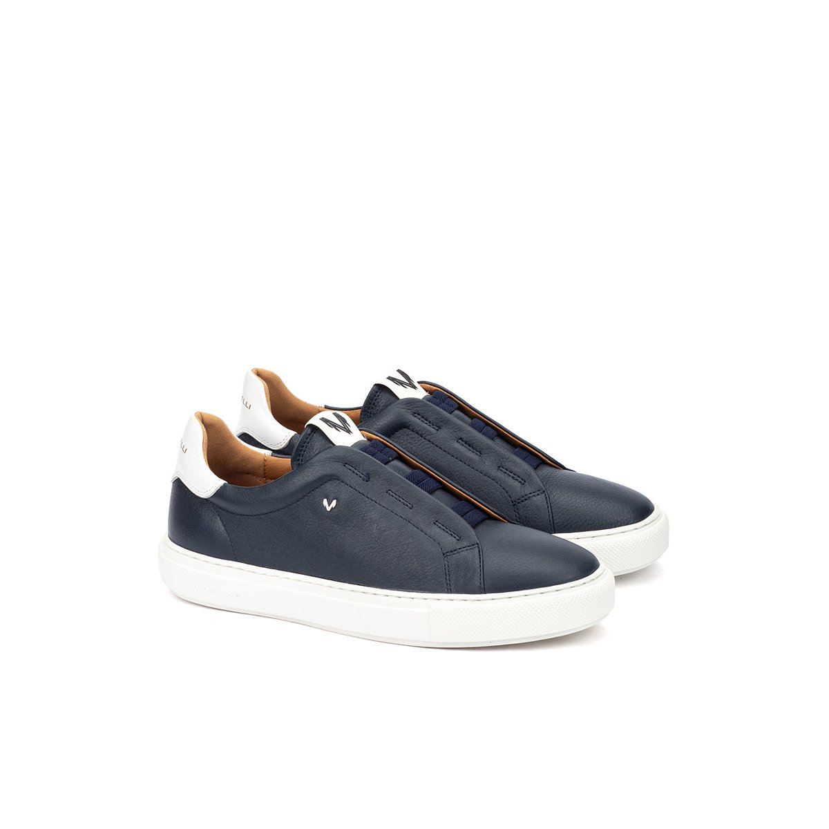Baskets cuir Hastings navy, MARTINELLI
