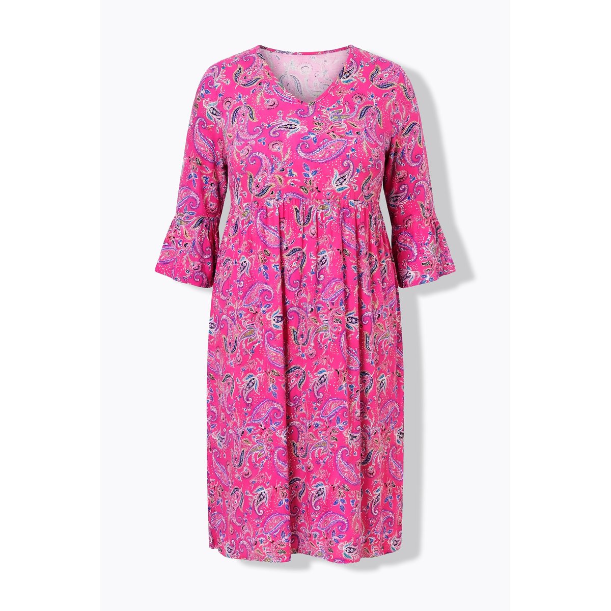 Robe en jersey motif cachemire fuchsia clair, ULLA POPKEN