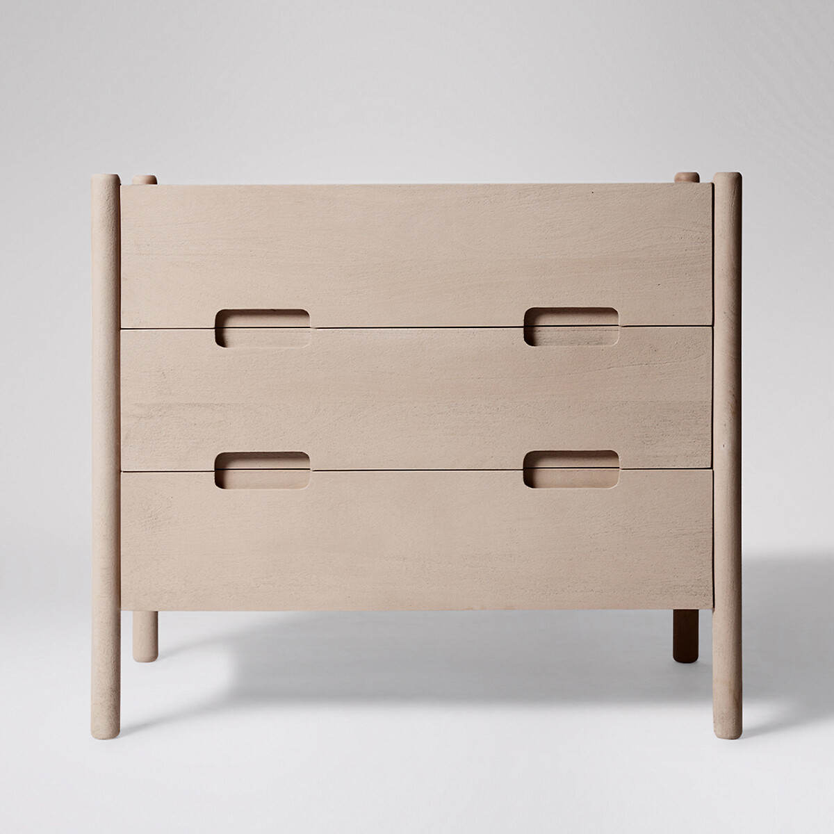 Biscoe Mango Wood 3 Drawer Chest Of Drawers grey, SWOON
