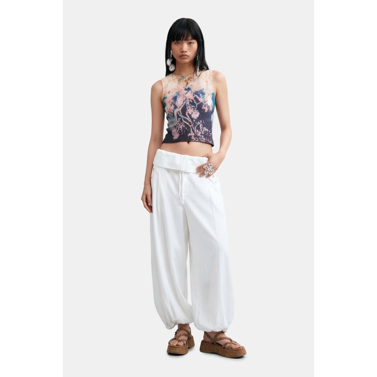 Débardeur imprimé bleu, DESIGUAL