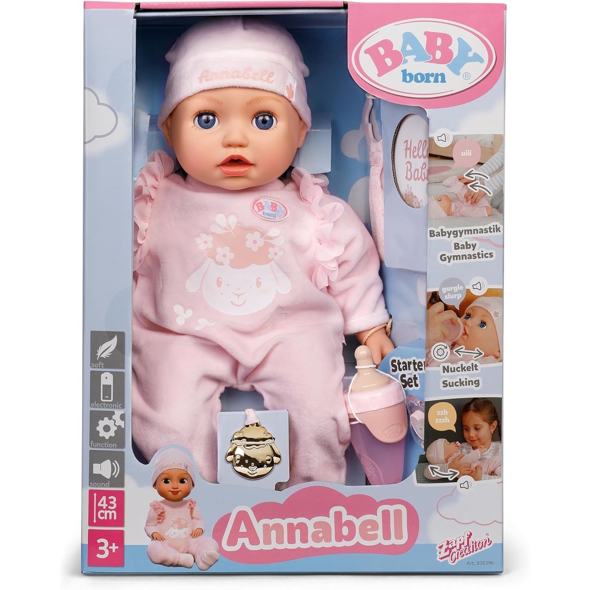 BABY born Annabell - Poupée bébé 43 cm multicolore, ZAPF CREATION