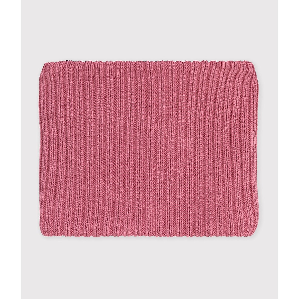 Snood en tricot côtelé, doublé polaire rose, PETIT BATEAU