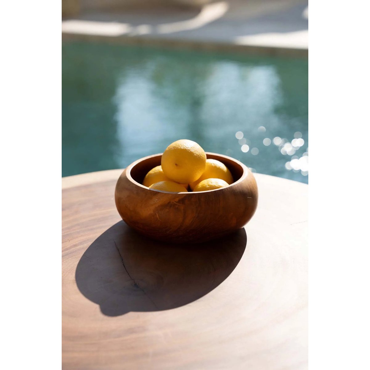 Coupe à fruits en bois de teck TEAK ROOT beige, BAZAR BIZAR