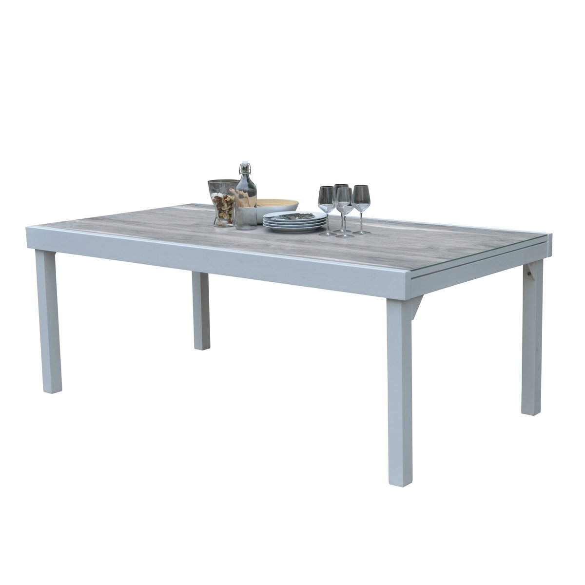 Ensemble en aluminium, 12 fauteuils MODULO blanc, WILSA GARDEN