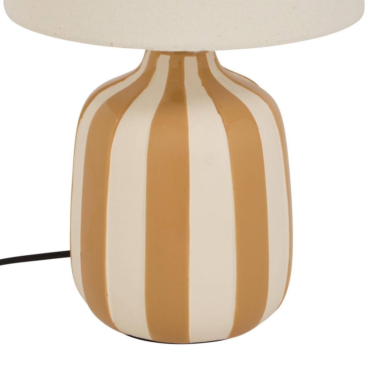 Lampe cylindrique en lin VILMA ocre, ATMOSPHERA